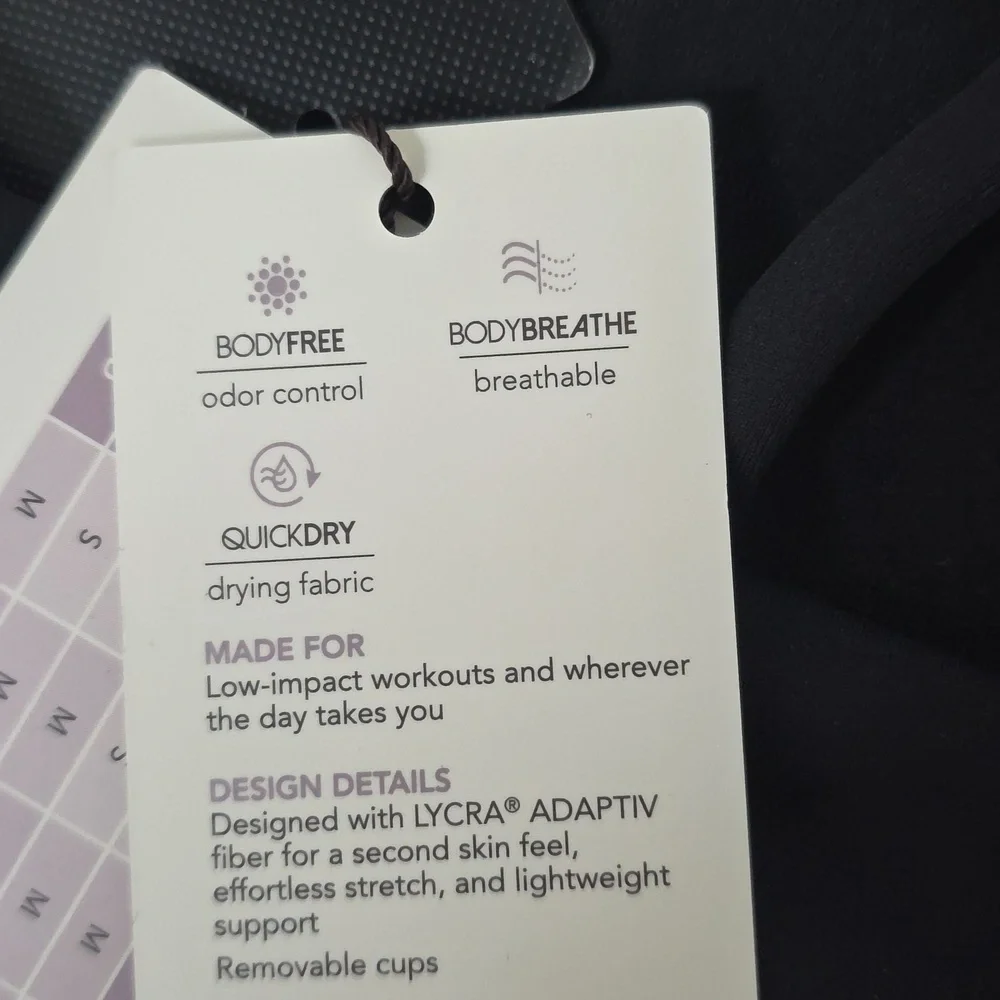 NWT Calia Women's Black Strappy Inspire Bra With Low Support- Size XL - Picture 3 of 4